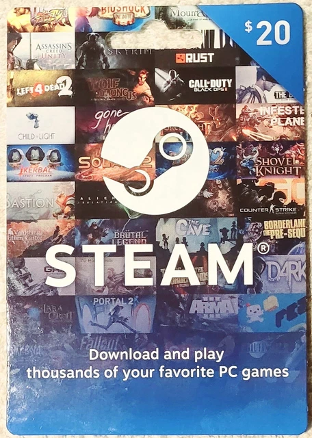STEAM GIFT CARD- 20 Dollar Steam Gift Card