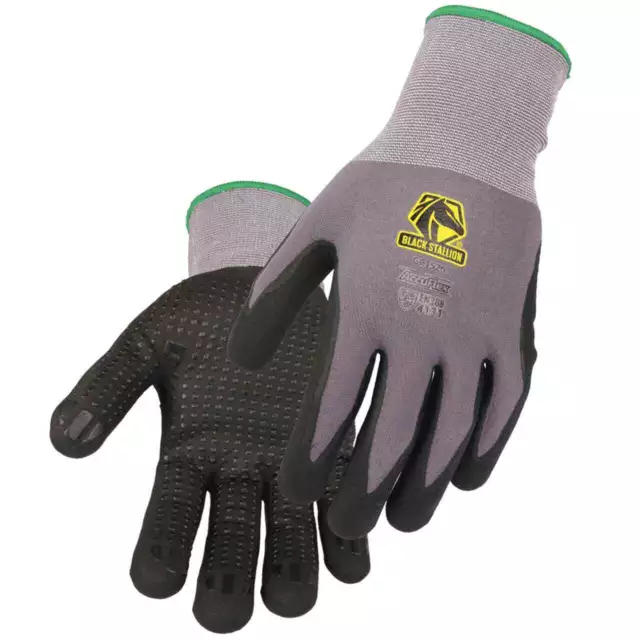 Black Stallion GC1526 Nitrile Micro-Foam Dot Grip Knit Glove Gray/Black 2X-LRG