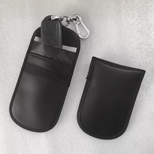 2 x Car Key Signal Blocker Case Faraday Cage RFID Blocking Bag Fob Pouch Keyless