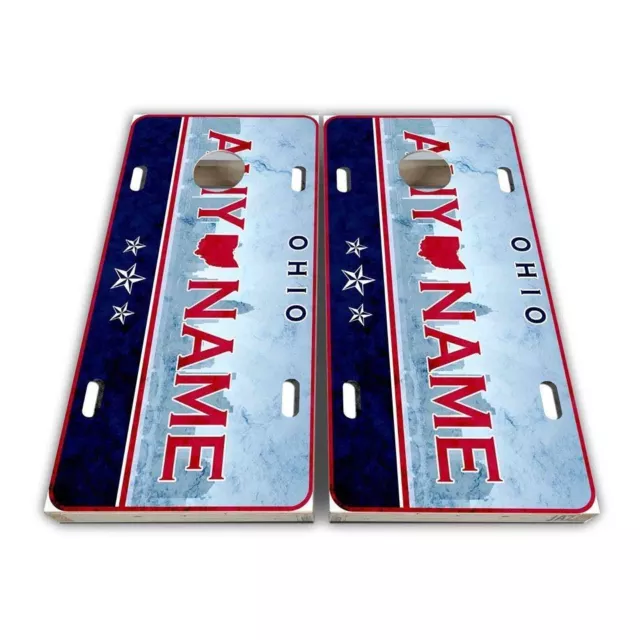 Ohio State License Plate Cornhole Wrap Cornhole Decal - Customize