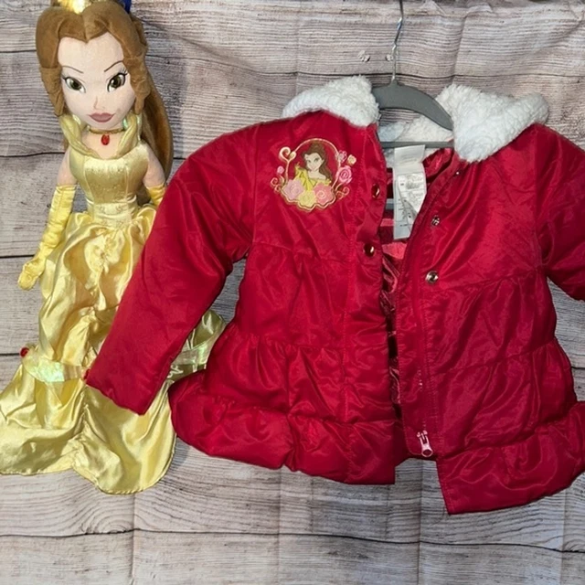 Disney Red hooded Belle Jacket w/ Belle Doll 5/6