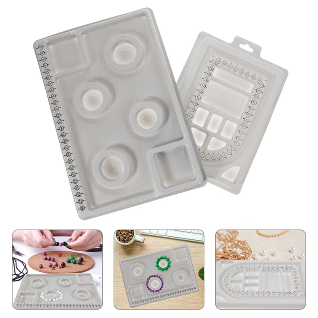 2 piezas tablero de diseño de perlas, tablero de perlas de joyería, bandeja, pulsera Becklace,
