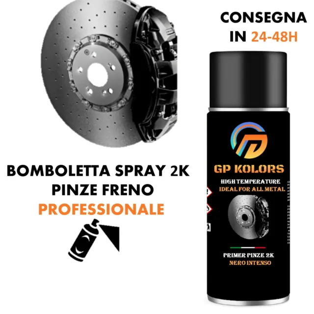 Pinze Freni Primer Spray 2K NERO Auto Moto Alta Temp Aggrappante Anticorrosivo