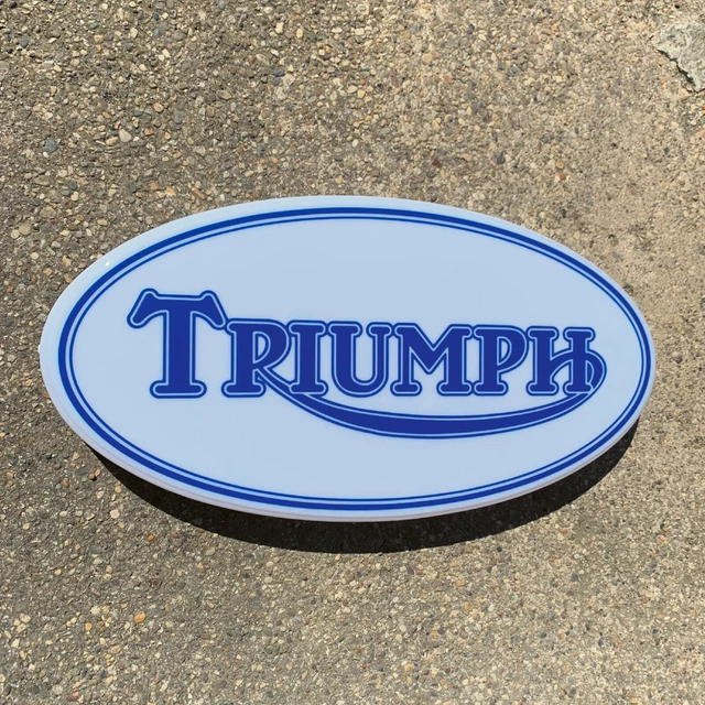 Triumph Motorcycle Sign Light Box Gas Oil Garage Automobilia Led Illuminated