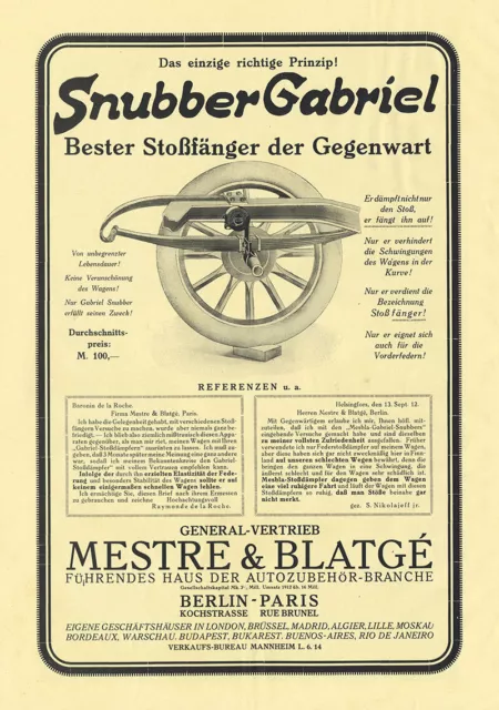 Snubber Gabriel Mestre & Blatge Stoßfänger Berlin Plakat Braunbeck Motor A1 457