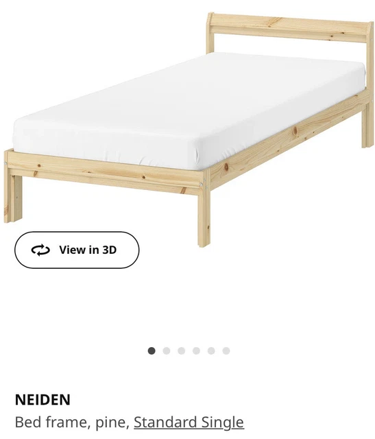 IKEA SINGLE BED Frame (Neiden) And Luroy Slatted Bed Base Pine £40.00