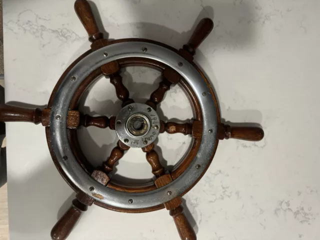 Vintage Boat Ships' Helm Steering Wheel