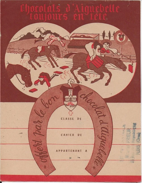 ANCIEN PROTEGE CAHIER  NEUF  ANNEE   50s    CHOCOLAT AIGUEBELLE  FLERS ORNE