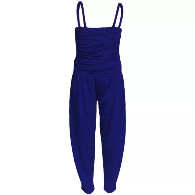 Kids Girls Jumpsuit Plain Royal Color Trendy Fashion All In One Jumpsuits 5-13 Y