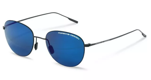 Occhiali da sole uomo donna Porsche Design rotondi lenti a specchio blu azzurre