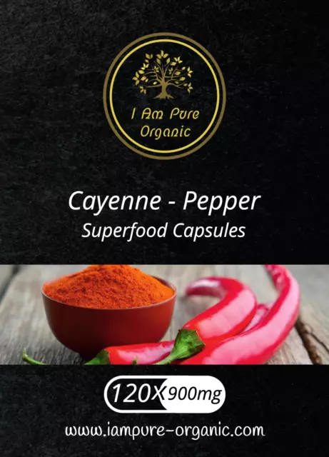 Cayenne Pepper | Organic | 120 x 900mg Vegan Capsules | Supports Weight Loss