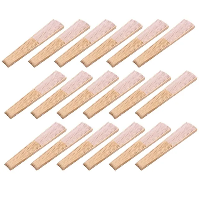 18 pezzi ventilatori palmari bianchi panno Faecher bambù pieghevole faecher per C2R6