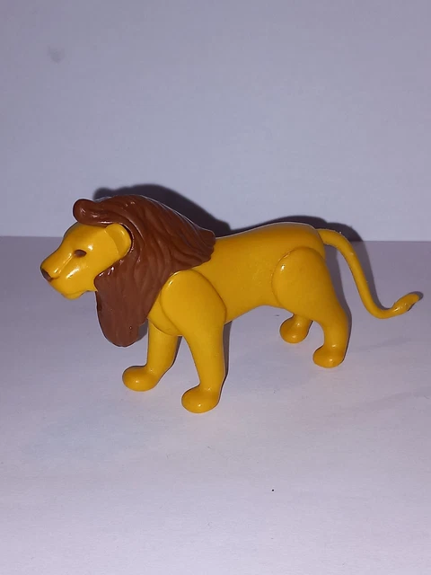 Lot Playmobil Savane : Lion Et éléphanteau - Animaux Vintage Zoo, Avec Végétation