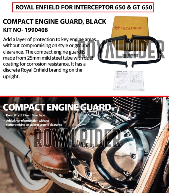 ROYAL ENFIELD TWINS GT 650 & Interceptor 650 Compact Engine Guard Black