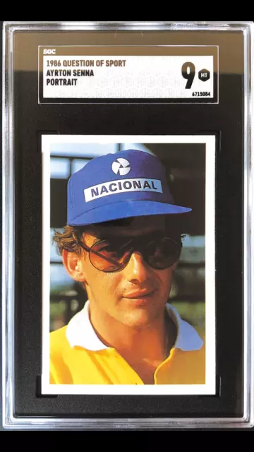 Ayrton Senna Rookie A Question of Sport 1986 Formula 1 SGC 9 Mint Portrait (C)