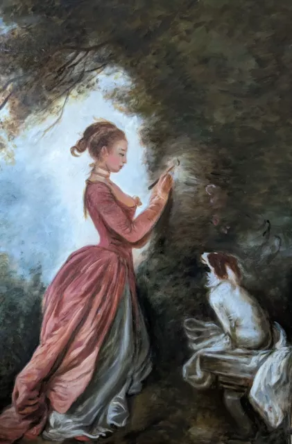 Huile Sur Panneau Jean-Honoré Fragonard XVIIIe Le Souvenir