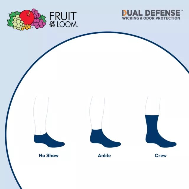 FRUIT OF THE Loom Boys' Dual Defense Ankle Socks (10 Pack), Black ...