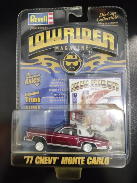 2005 Revell 1:64 Lowrider Magazine 1977 Chevy Monte Carlo Maroon Issue #178 BB