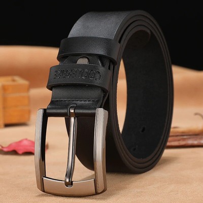 Total CEINTURE HOMME A VIS PANTALON JEAN NOIRE CUIR VACHETTE CUIR ITALIE 