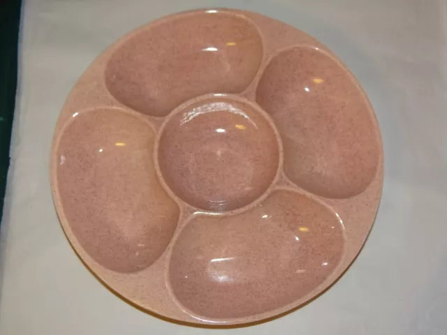 Vintage RED WING Pottery 446 pink speckled pink dish bowl MCM Relish Chips Snack