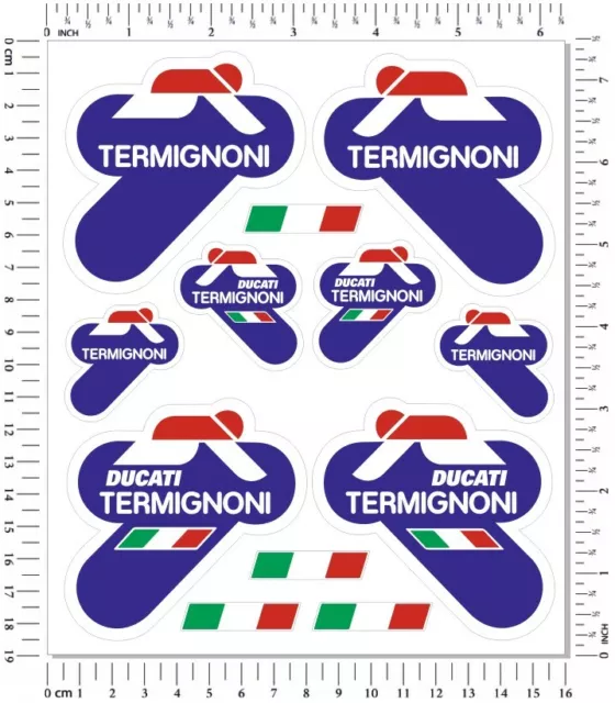 Termignoni Motorcycle Ducati Sponsor Logo Decals Set Laminated Stickers Moto