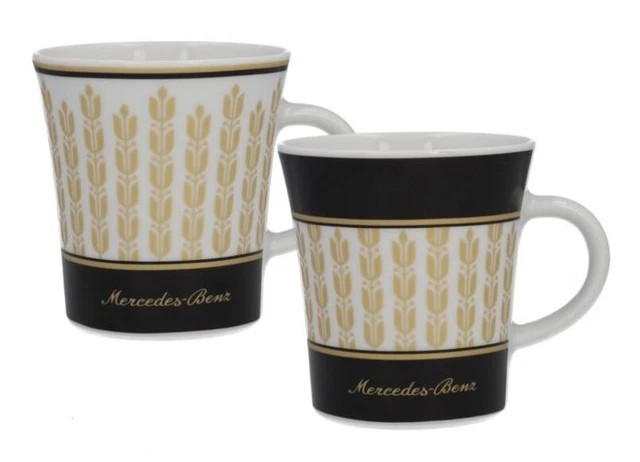 Mercedes-Benz Kaffeebecher, 300 ml schwarz / weiß / goldfarben, Porzellan, Kahla