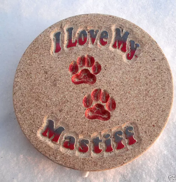 Mastiff dog plaque mold concrete plaster casting plastic mould  10" x 3/4"