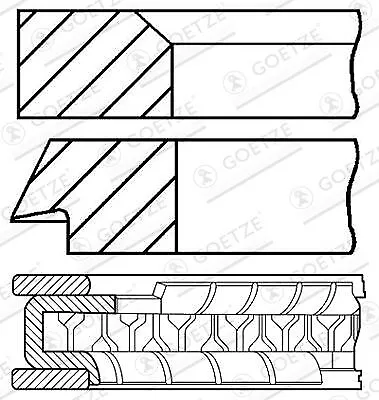 GOETZE ENGINE Kolbenringsatz 08-151200-00 für CITROËN PEUGEOT
