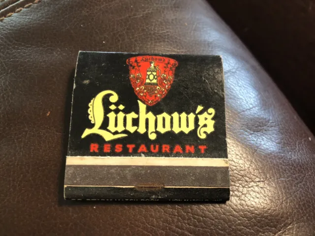 Lüchow’s Restaurant, New York City, Vintage Front Strike Matchbook