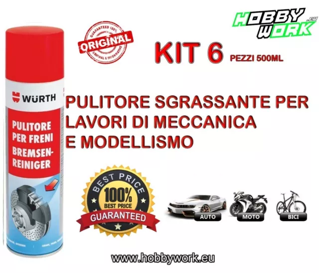 Sgrassante Pulitore Freni Brake Cleaner Spray 500Ml 6 Pezzi