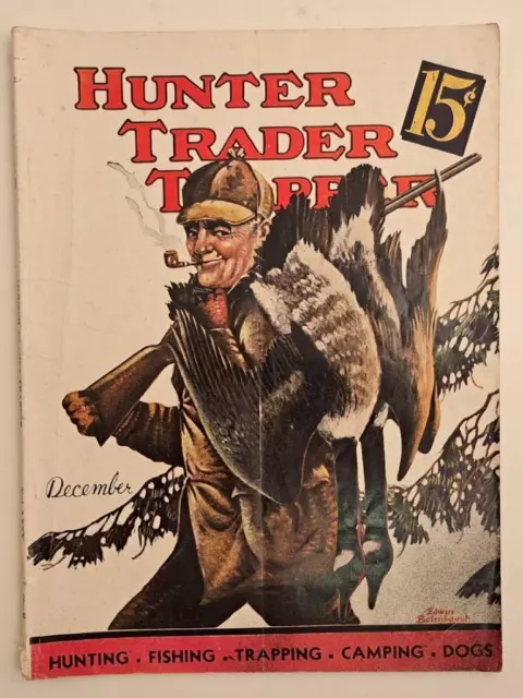 1937 Hunter Trader Trapper Magazine Moose Calling Traplines Rabbit Hunting