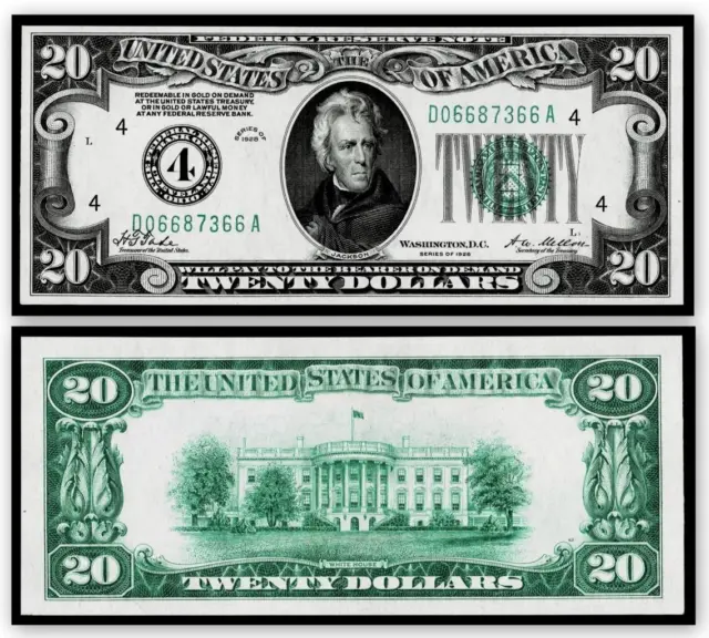 1928  $20 Dollar Bill  Federal Reserve Note~~Cleveland,Ohio ~Crisp Uncirculated