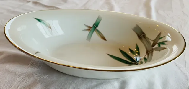 Noritake Fine China Canton #5027 Bamboo Oval Vegetable Serving Bowl