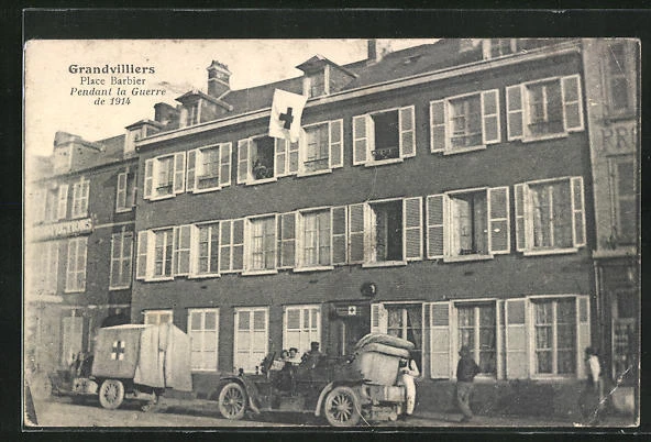 CPA Grandvilliers, Place Barbier, during the war of 1914 1915