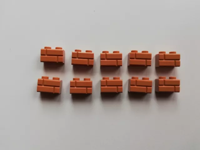 10x LEGO RICAMBIO ORIGINALE 4656783/98283 Profile Brick 1x2 Medium Nougat #2