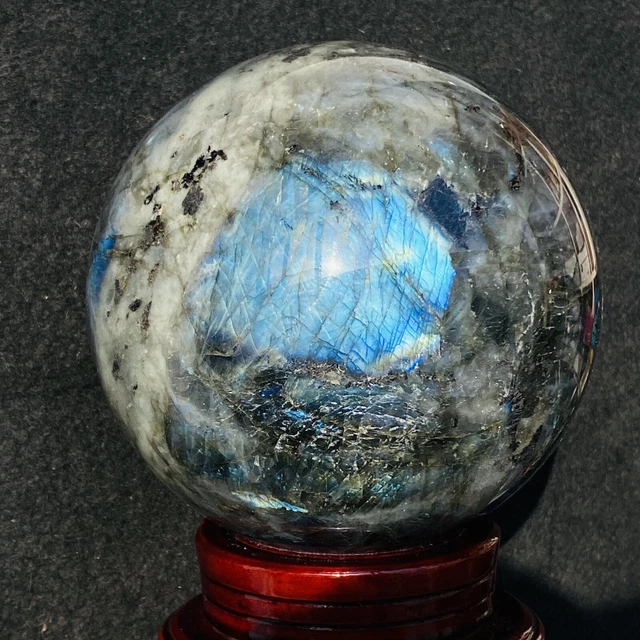 Natural labradorite moonstone ball rainbow quartz crystal sphere 4640g