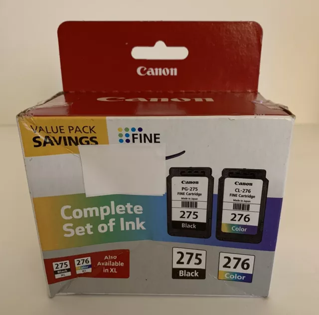 CANON PRINTER INK PG-275 CL-276 Value Pack Black AND Color SEALED AS-IS NIB NR