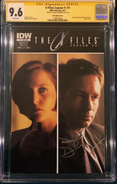 David Duchovny Signed X-Files Season 11 #1 Cgc Ss 9.6 Comic Book Tv Dvd