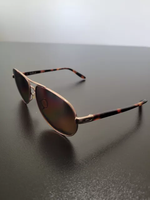 Oakley Feedback Gold/Multicolor Aviator Sunglasses Brown Lens OO4079 14 Womens