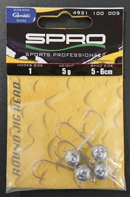 Spro Gamakatsu Round Jighead Jig 22 Gr. 1 5g Jigkopf Head Jigkopfhaken NEW OVP