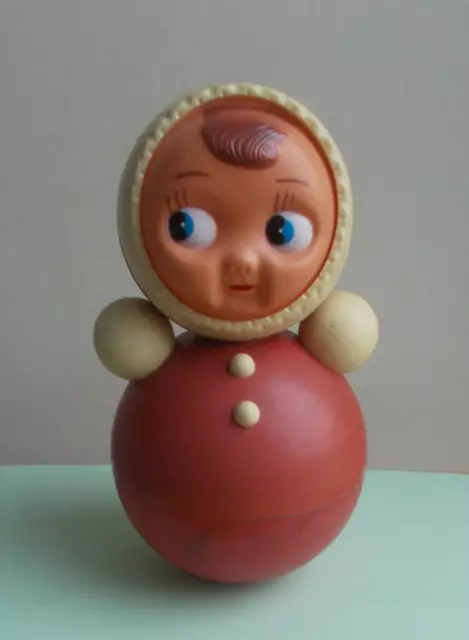 Wackelpuppe Klimperpuppe Newljaschka Spielzeug UdSSR ca. 20 cm 1960er J.