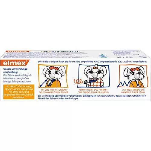 Elmex Kinderzahncreme 50ml Tube, 6er Pack (6x 50ml) 3