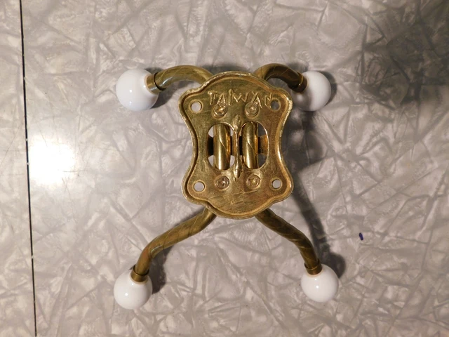 solid brass double coat hooks with white glass ball ends 8