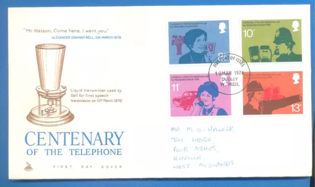 Great Britain First Day Cover.centenary Of The Telephone.10 March 1976