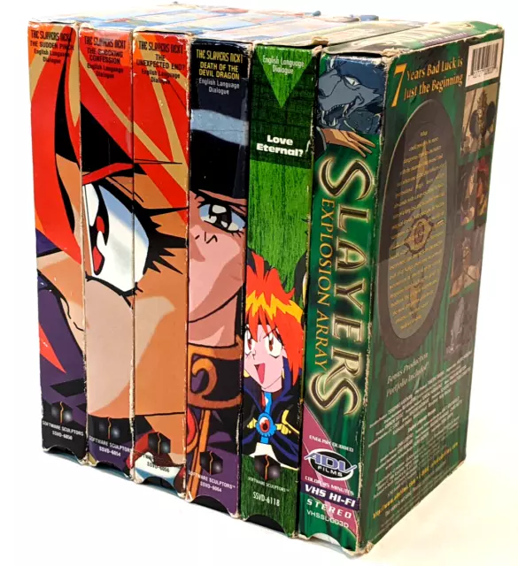 VINTAGE THE SLAYERS Anime VHS Tapes Lot of 6 Mixed Lot 1990's-Tested ...
