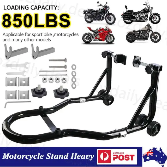 Rear Motorcycle Stand Heavy Duty Motorbike Lift Paddock Carrier Bike Fork 850LBS