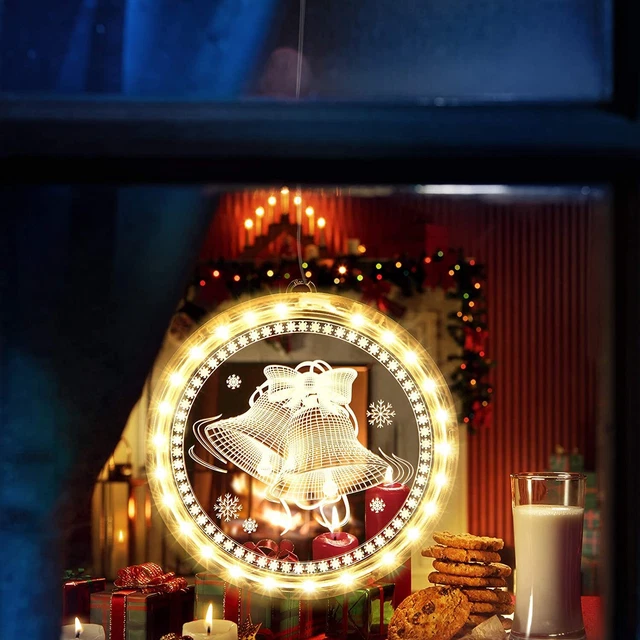 LED Lichter Hängende 3D Fenster Lichter Beleuchtung Weihnachts Party Xmas Deko
