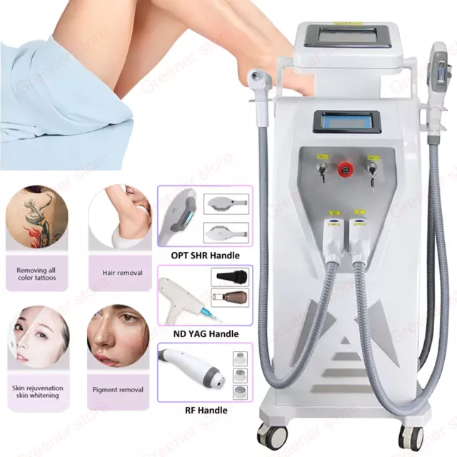 3IN1 OPT IPL RF Tätowierung& Haarentfernung ND YAG Laser Hautverjüngung Maschine