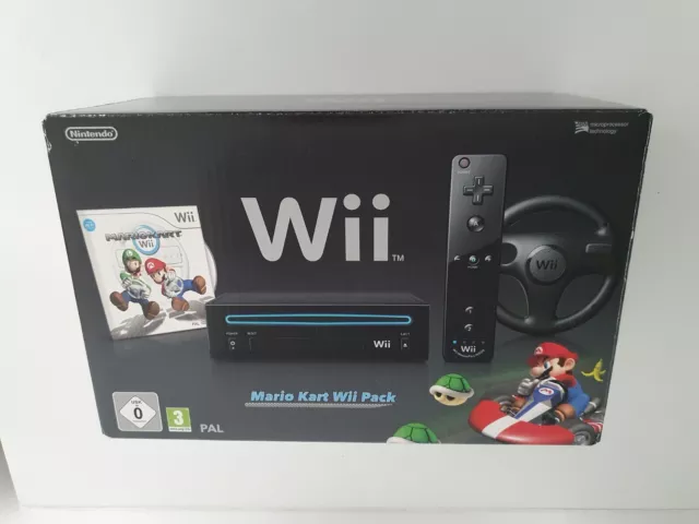Nintendo Wii Black Mario Kart Wii Pack Rare + 4 jeux