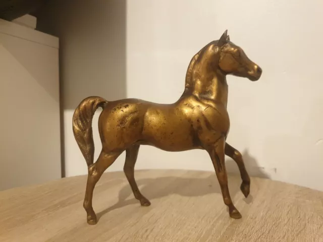 Brass Solid Metal Elegant Mustang Horse Large Very Heavy